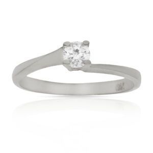Anillo compromiso oro blanco 18kl diamante - Prometeo