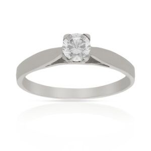 Anillo compromiso oro blanco 18kl diamante - Tritón