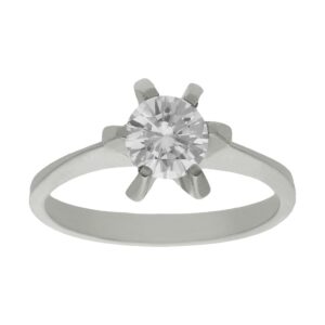 Anillo compromiso oro blanco 18kl diamante - Tyche
