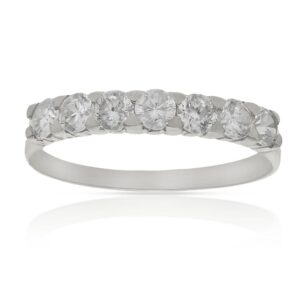 Anillo compromiso oro blanco 18kl 7 diamantes - Orfeo