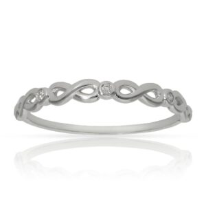 Anillo compromiso oro blanco 18kl diamantes infinitos