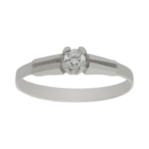 Anillo compromiso oro blanco diamante -Heracles