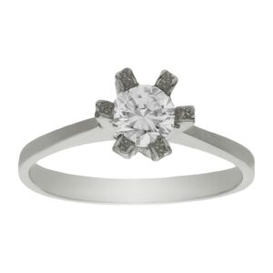 Anillo compromiso oro blanco 18kl diamante - Doris