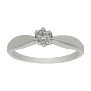 Anillo compromiso oro blanco 18kl diamante - Thetis