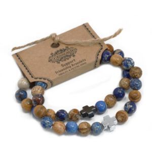 2 pulseras piedras preciosas amistad - Arcoíris