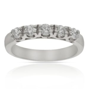 Anillo compromiso oro blanco 18kl 5 circonitas - Min