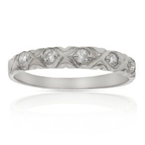 Anillo compromiso oro blanco 18kl 5 diamantes - Cloto