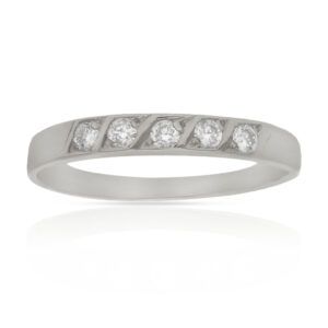 Anillo compromiso oro blanco 18kl 5 diamantes - Érebo