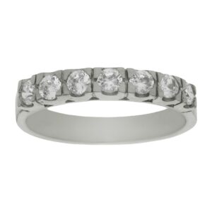 Anillo compromiso oro blanco 18kl 7 diamantes - Céfiro
