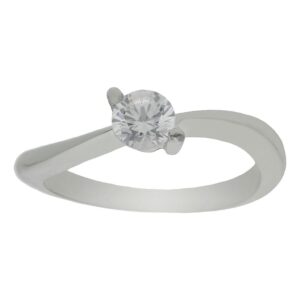 Anillo compromiso oro blanco 18kl circonita - Bellona