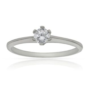 Anillo compromiso oro blanco 18kl circonita - Júpiter
