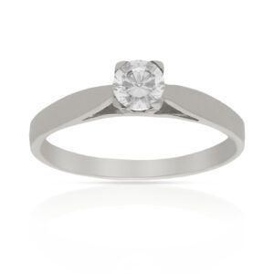 Anillo compromiso oro blanco 18kl circonita - Kek