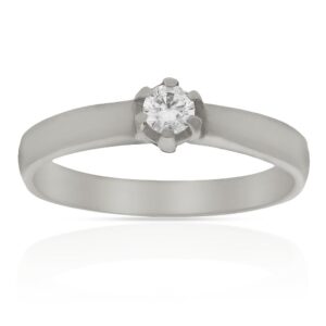 Anillo compromiso oro blanco 18kl circonita - Lares