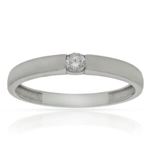 Anillo compromiso oro blanco 18kl circonita - Minerva