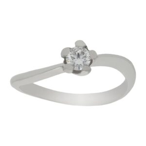 Anillo compromiso oro blanco 18kl circonita - Ops