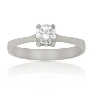 Anillo compromiso oro blanco 18kl circonita - Sol