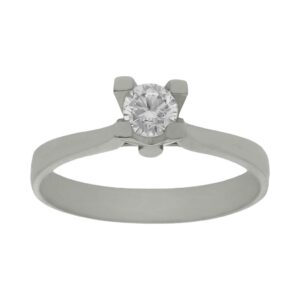 Anillo compromiso oro blanco 18kl circonita - Somnus