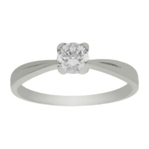 Anillo compromiso oro blanco 18kl circonita - Urania