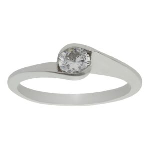 Anillo compromiso oro blanco 18kl circonita - Vesta