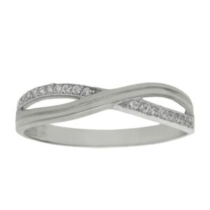 Anillo compromiso oro blanco 18kl circonitas - Anubis