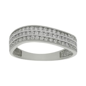 Anillo compromiso oro blanco 18kl circonitas - Bastet
