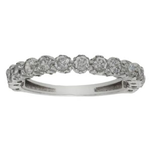 Anillo compromiso oro blanco 18kl circonitas - Geb