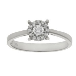 Anillo compromiso oro blanco 18kl circonitas - Lar