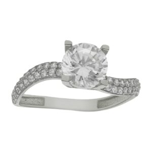 Anillo compromiso oro blanco 18kl circonitas - Nenia