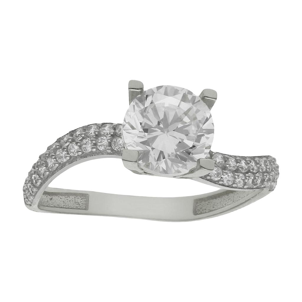 Anillo compromiso oro blanco 18kl circonitas - Nenia Anillo compromiso oro blanco 18kl circonitas - Nenia