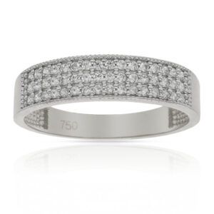 Anillo compromiso oro blanco 18kl circonitas - Seth