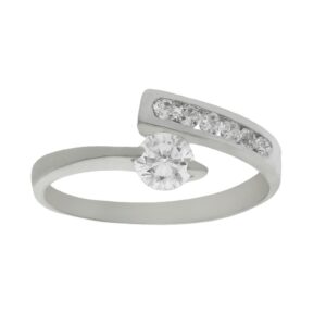 Anillo compromiso oro blanco 18kl circonitas - Sia
