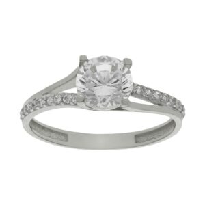 Anillo compromiso oro blanco 18kl circonitas - Spes