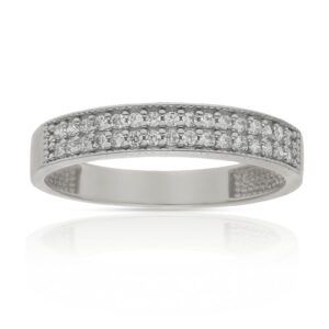 Anillo compromiso oro blanco 18kl circononitas - Hathor