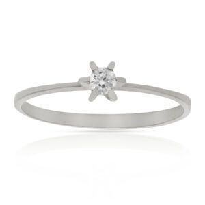 Anillo compromiso oro blanco 18kl diamante - Crius