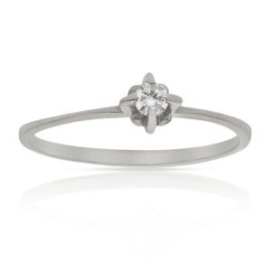 Anillo compromiso oro blanco 18kl diamante - Metis