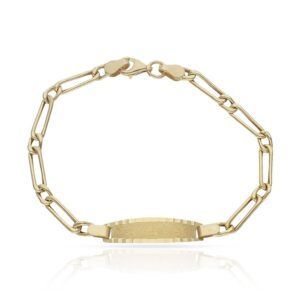 Pulsera bebe 1x1 oro 18kl placa
