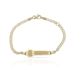 Pulsera bebe ancla oro 18kl oso
