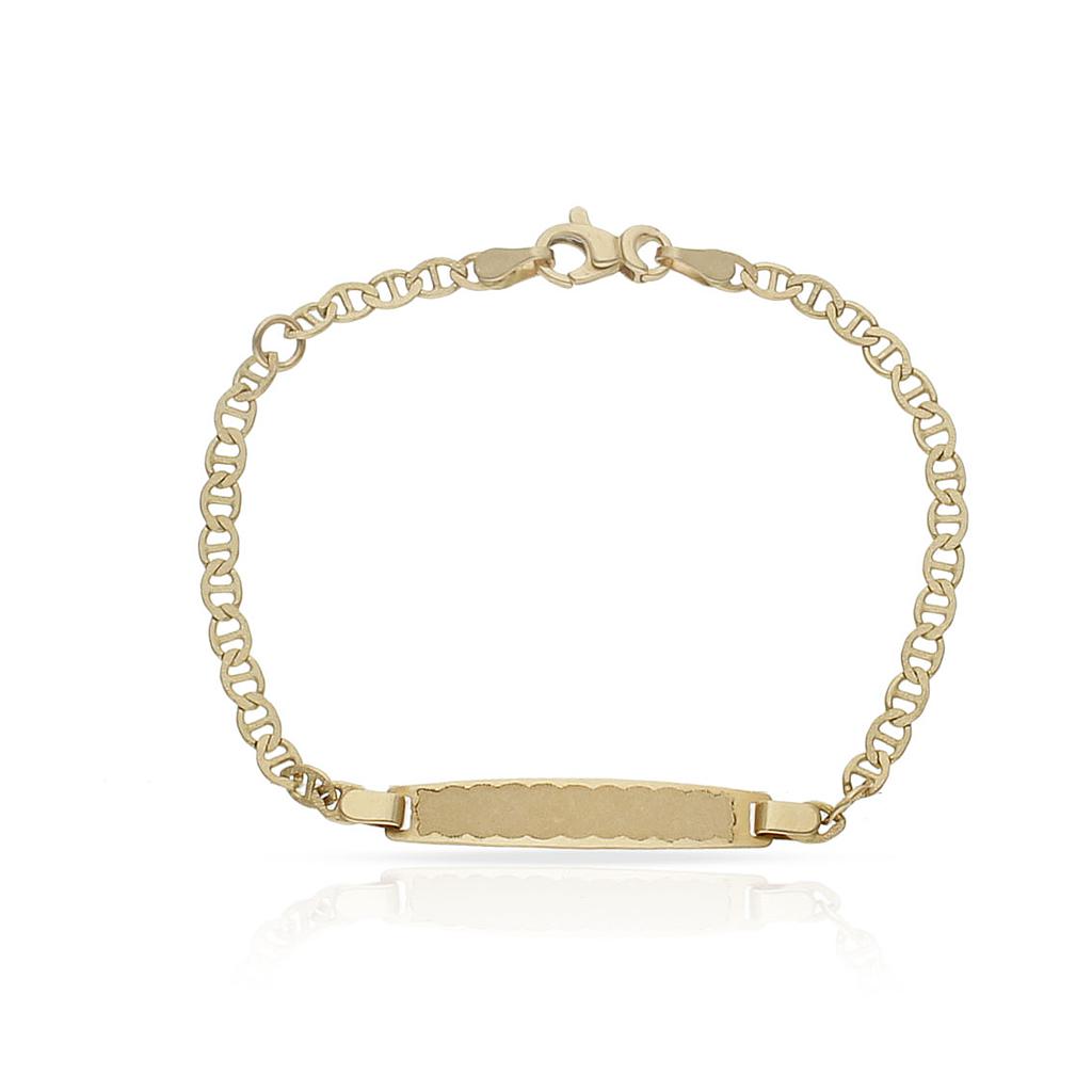 Pulsera bebe ancla oro 18kl placa 15cm Pulsera bebe ancla oro 18kl placa 15cm