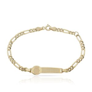 Pulsera bebe eslabón 3x1 oro 18kl oso
