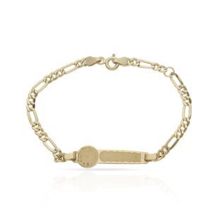 Pulsera bebe eslabón 3x1 oro 18kl reloj
