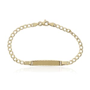 Pulsera bebe oval plana oro 18kl