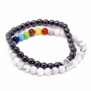 Pulsera de Piedras Preciosas Magnéticas – Chakra Howlita Blanco Pulsera de Piedras Preciosas Magnéticas - Chakra Howlita Blanco