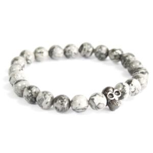 Pulsera de peltre - Ágata gris