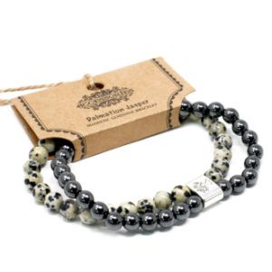 Pulsera piedra magnéticas y jaspe dálmata