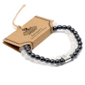 Pulsera piedras magnéticas y cuarzo blanco