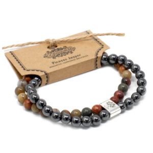Pulsera piedras magnéticas Jaspe picasso
