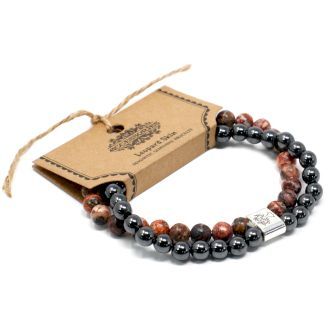 Pulsera piedras magnéticas piel de leopardo Pulsera piedras magnéticas piel de leopardo