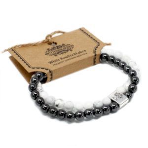 Pulsera piedras magnéticas y Chakra howlita blanco