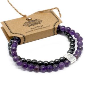 Pulsera piedras magnéticas y amatista