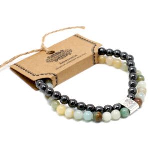 Pulsera piedras magnéticas y amazonita